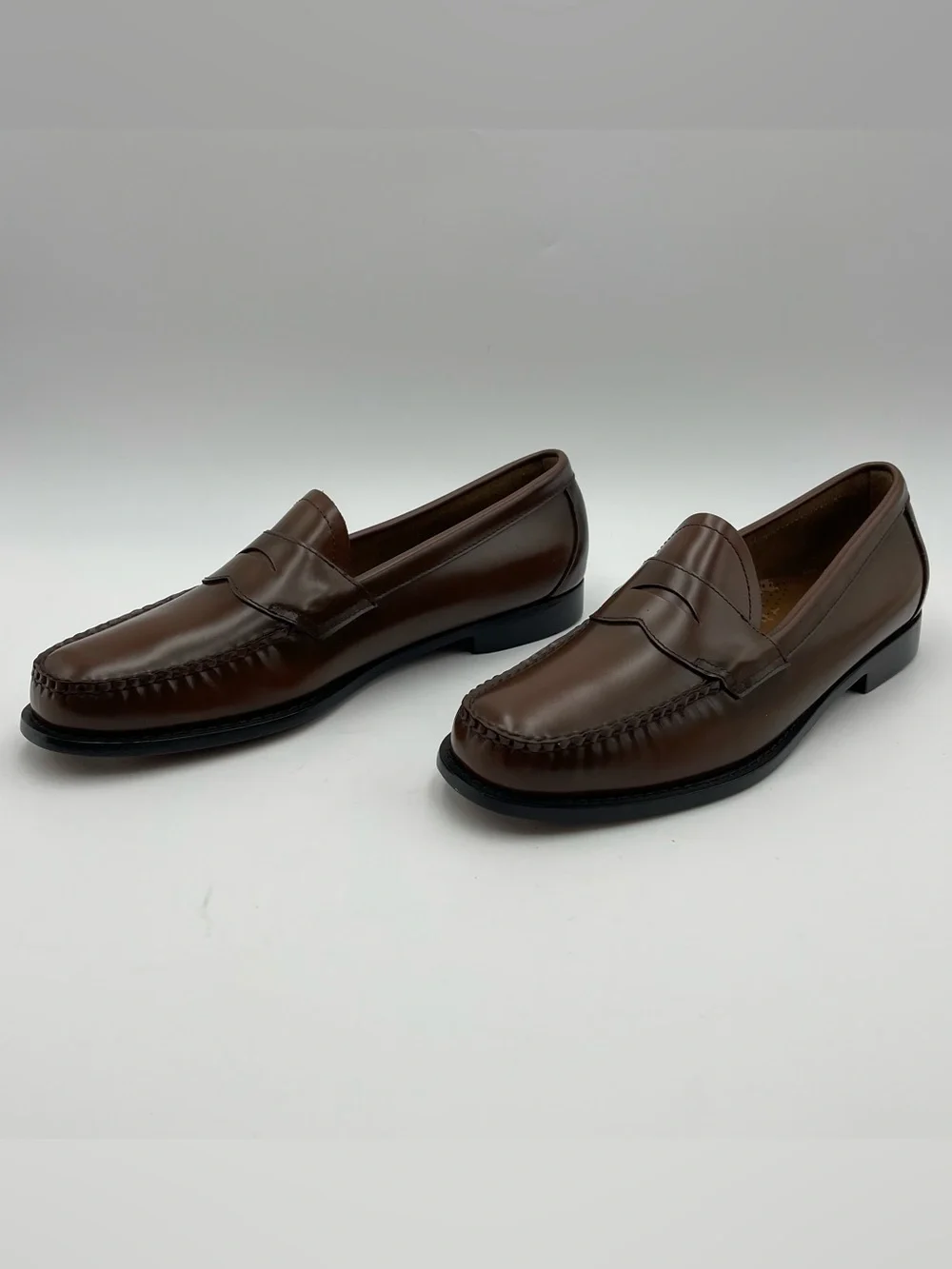G.H. Bass Men SZ 13D Logan Weejun Cognac Leather Penny Loafers MSRP $195